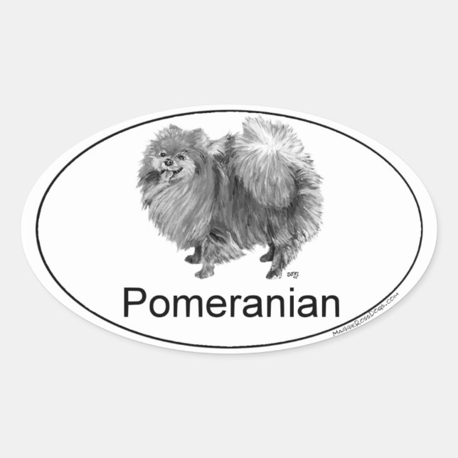 Sticker Ovale Euro Pomeranian (Devant)