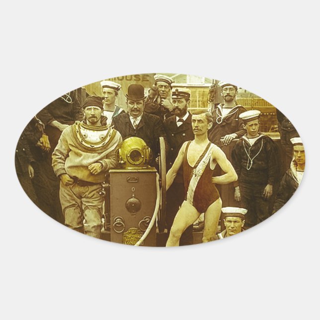 Sticker Ovale Exposition de la Marine royale 1891 Diapositive de (Devant)
