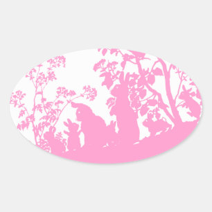 Sticker Ovale Famille Bunny