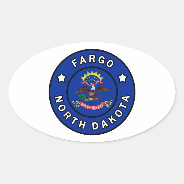 Sticker Ovale Fargo Dakota du Nord (Devant)