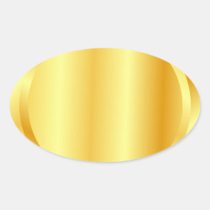 Sticker Ovale Faux Gold Blank Modèle Personnalisé Revêtement mét