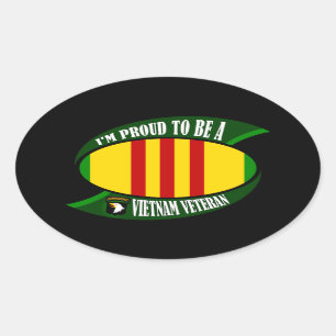 Sticker Ovale Fier d'être un vétérinaire du Vietnam