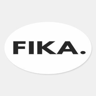 Sticker Ovale Fika B&W