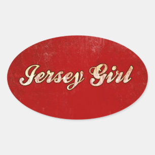 Sticker Ovale Fille du Jersey
