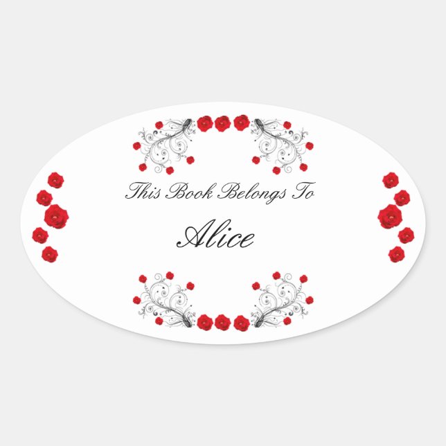 Sticker Ovale Fils et Roses (Devant)