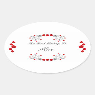 Sticker Ovale Fils et Roses