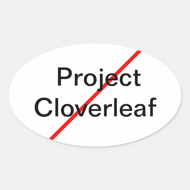 Sticker Ovale Fin du projet Cloverleaf (Devant)