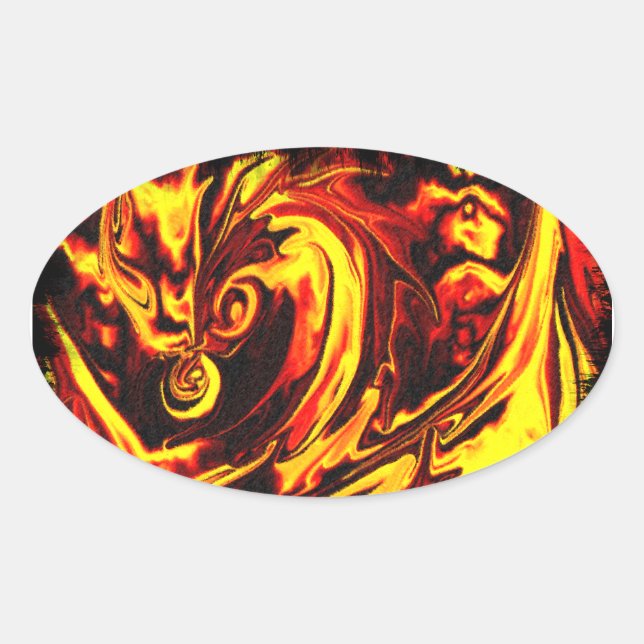 Sticker ovale Fire Spirit (Devant)