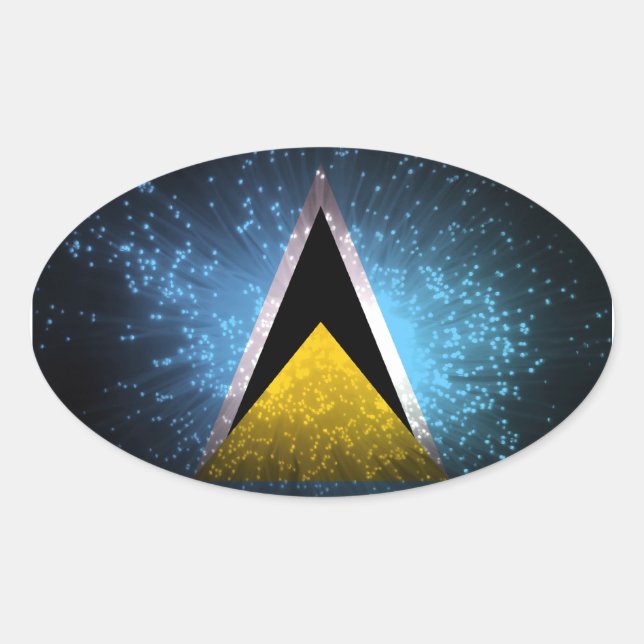 Sticker Ovale Firework de Saint-Lucia (Devant)