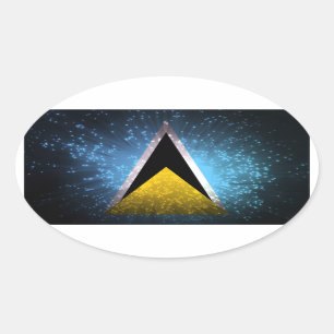 Sticker Ovale Firework de Saint-Lucia