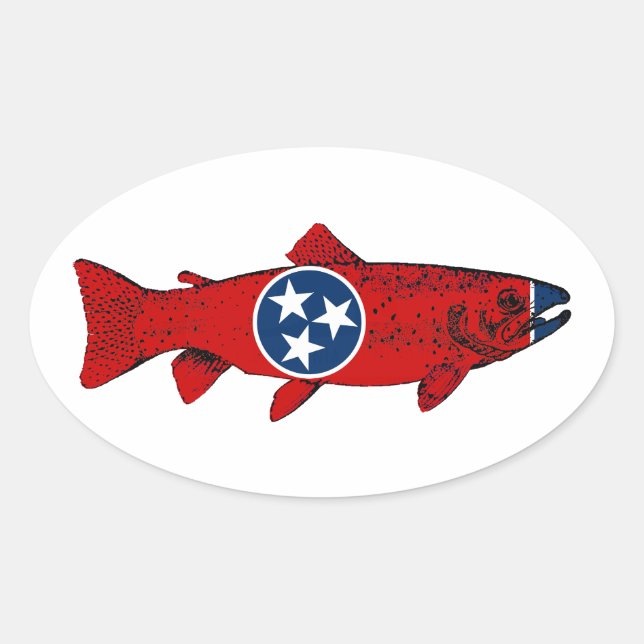 Sticker Ovale Fish Tennessee Trout (Devant)