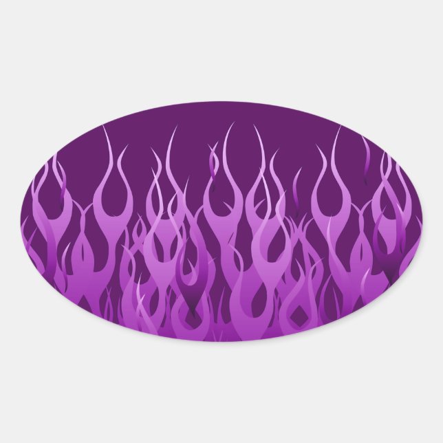 Sticker Ovale Flammes de course violet cool Flames de broches (Devant)