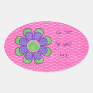 Sticker Ovale Fleur de contrôle pourpre