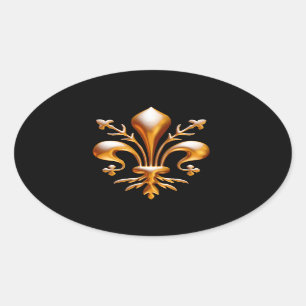 Sticker Ovale Fleur de Lis (de Lys)