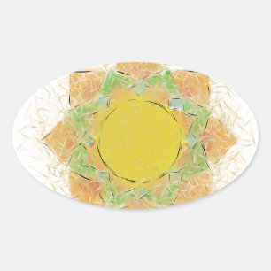 Sticker Ovale Fleur Ethereal Lotus