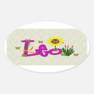 Sticker Ovale Fleurs de Lion