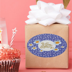 Sticker Ovale Fleurs hacheuses