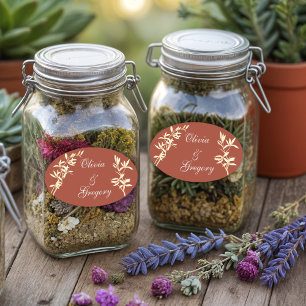 Sticker Ovale Floral Rustique intemporel