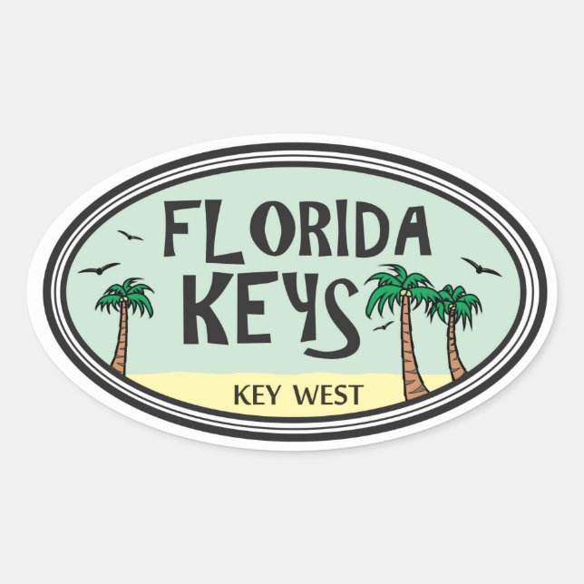 Sticker Ovale Florida Keys (Devant)