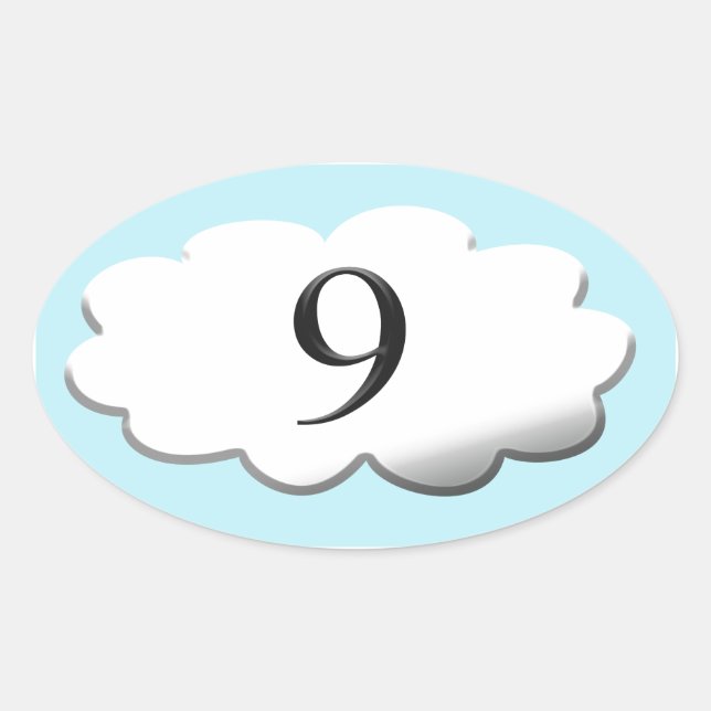 Sticker Ovale Flottant sur le nuage neuf (Devant)