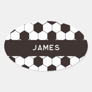 Sticker Ovale Football Enfants Football motif Football