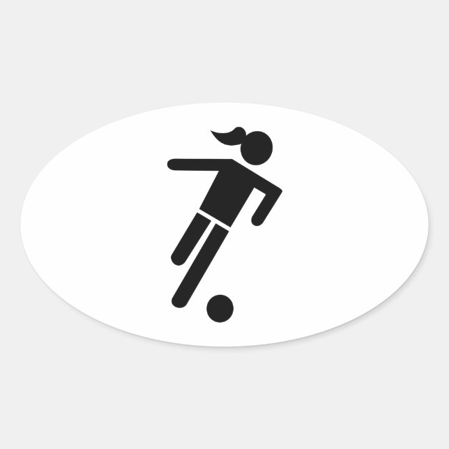 Sticker Ovale Football féminin (Devant)