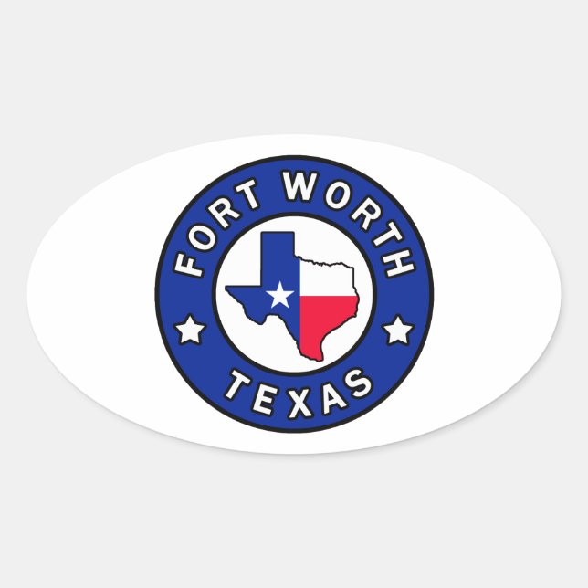 Sticker Ovale Fort Worth Texas (Devant)