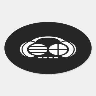 Sticker Ovale Four4ths (Sticker ovale) - Logo blanc sur Black