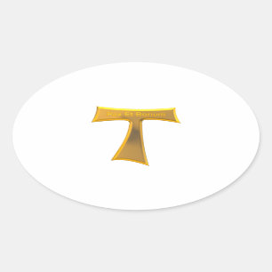 Sticker Ovale Franciscan Tau