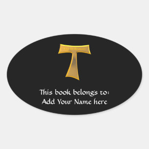 Sticker Ovale Franciscan Tau