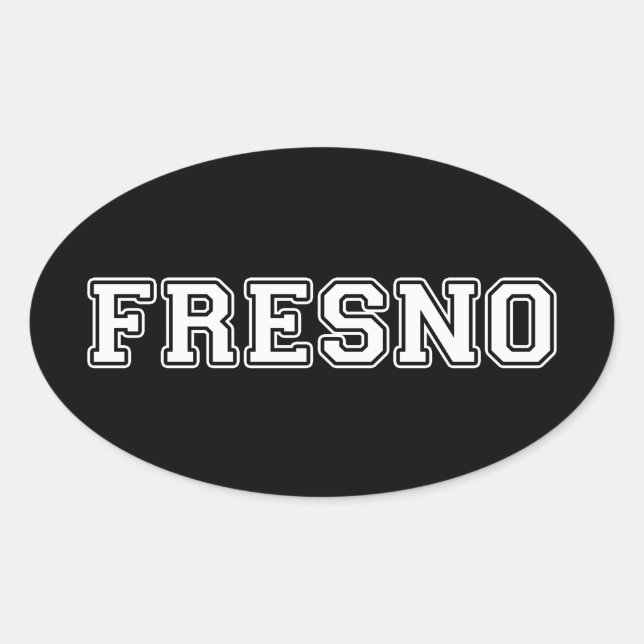 Sticker Ovale Fresno Californie (Devant)