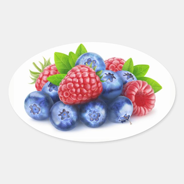 Sticker Ovale Fruits frais (Devant)