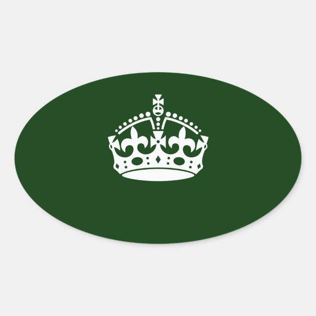 Sticker Ovale GARDEZ LA COURONNE CALME sur la personnaliser de (Devant)
