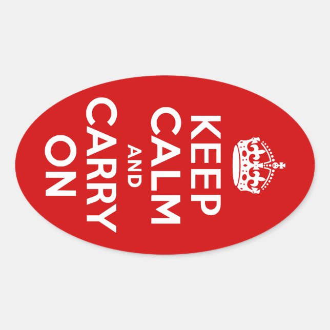 Sticker Ovale Gardez le calme et continuez (Devant)