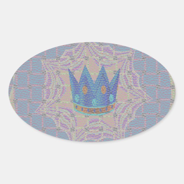 Sticker Ovale Gardez-le simple : Pastel Royal Clarity Motif Art (Devant)
