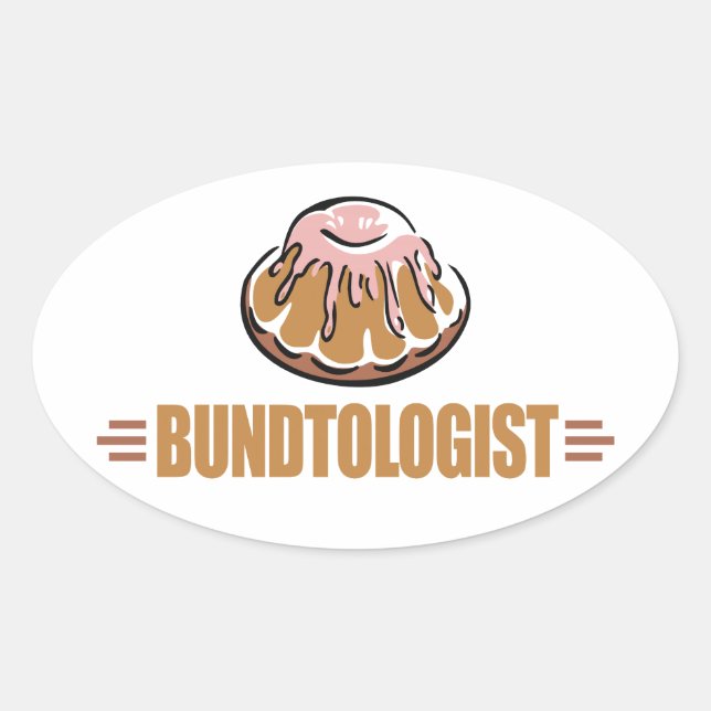 Sticker Ovale Gâteau de panier amusant (Devant)