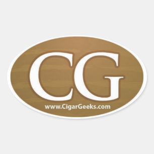 Sticker ovale Geek de cigares