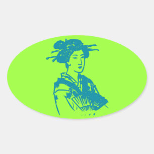 Sticker Ovale Geisha