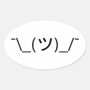 Sticker Ovale Gesticulez le ¯ d'émoticône \ Japonais Kaomoji de