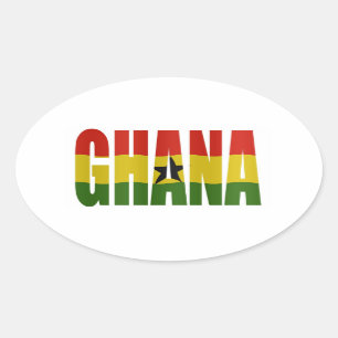 Sticker Ovale Ghana + drapeau