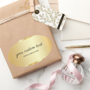 Sticker Ovale Glamour Template Or Calligraphie Votre Texte Perso