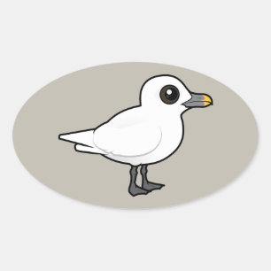 Sticker Ovale Goéland ivoire Birdorable