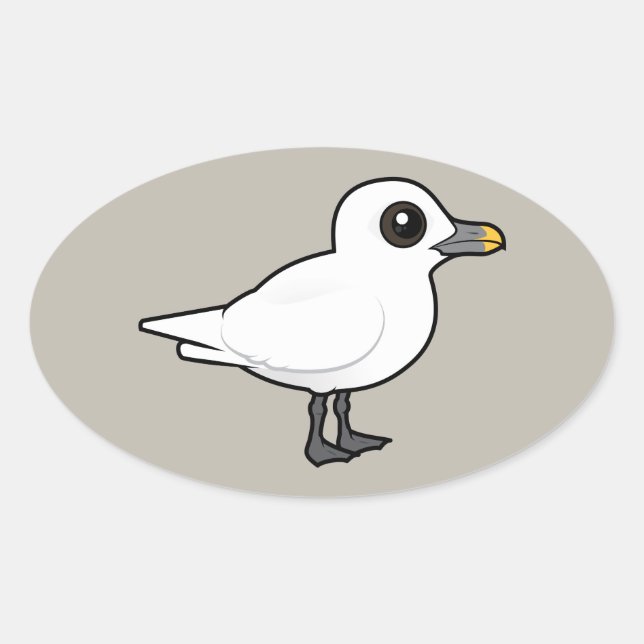 Sticker Ovale Goéland ivoire Birdorable (Devant)