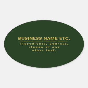 Sticker Ovale Gold & Dark Green polyvalent