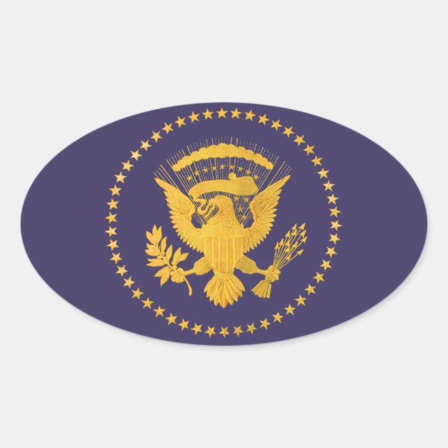 Sticker Ovale Gold Presidential (Devant)