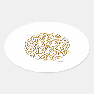 Sticker Ovale Golden Celtic Knot
