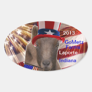 Sticker Ovale GoMetz Farms Laporte, Indiana 2013 CHÈVRE PATRIOTI
