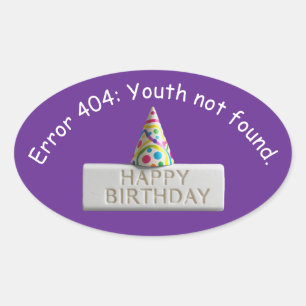 Sticker Ovale Gomme d'anniversaire : Erreur 404 Jeunesse introuv