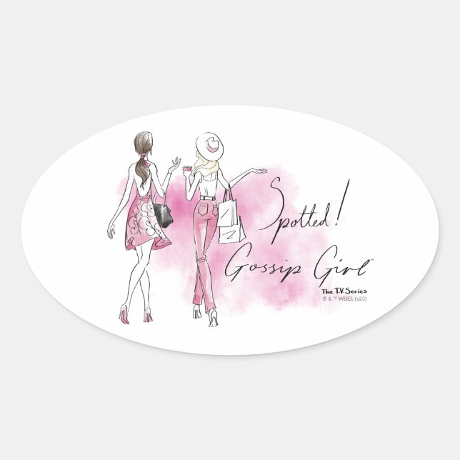 Sticker Ovale Gossip Girl - Spotted! (Devant)