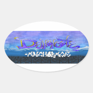 Sticker Ovale Graffiti DC
